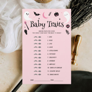Pink Halloween Baby Traits Shower Game