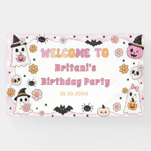 Pink Halloween Banner