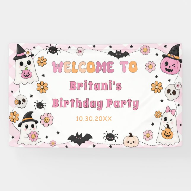 Pink Halloween Banner (Horizontal)