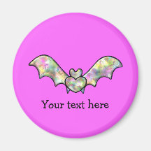 Pink Halloween Bat And Heart
