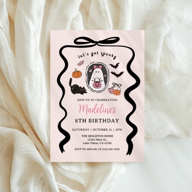 Pink Halloween Birthday Invitations (Creator Uploaded)