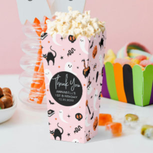Pink Halloween Birthday Popcorn  Favour Box