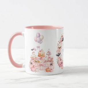 Pink Halloween Birthday Two Tone Mug