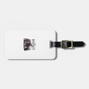Pink Halloween Black Cat Spell Books Potions Witch Luggage Tag