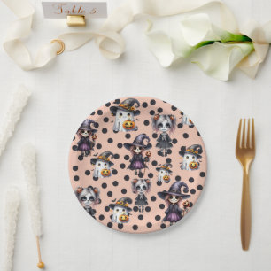 Pink Halloween Cute Paper Plate