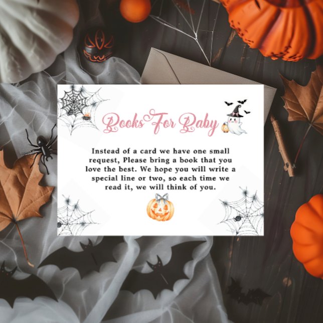 Pink Halloween Ghost Books for Baby Enclosure Card (Creator Uploaded)