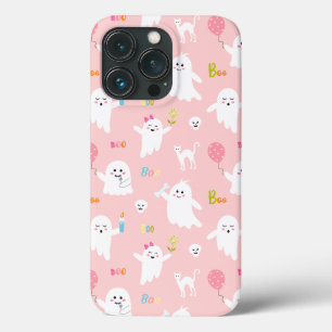 Pink Halloween Ghost Pattern  iPhone 13 Pro Case