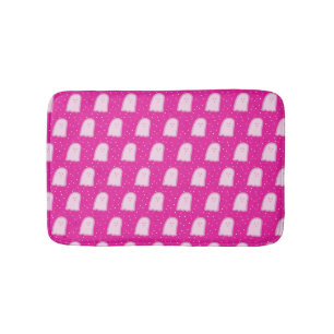 Pink Halloween Ghosts and Polka Dots  Bath Mat