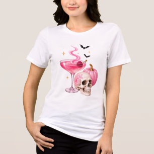 Pink Halloween Girls Night Boo Ze Cocktail Party Tri-Blend Shirt