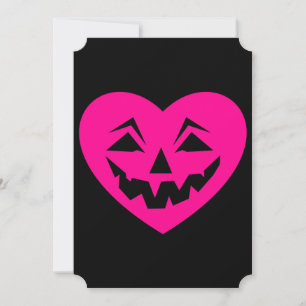 pink halloween heart gothic valentine creepy invitation