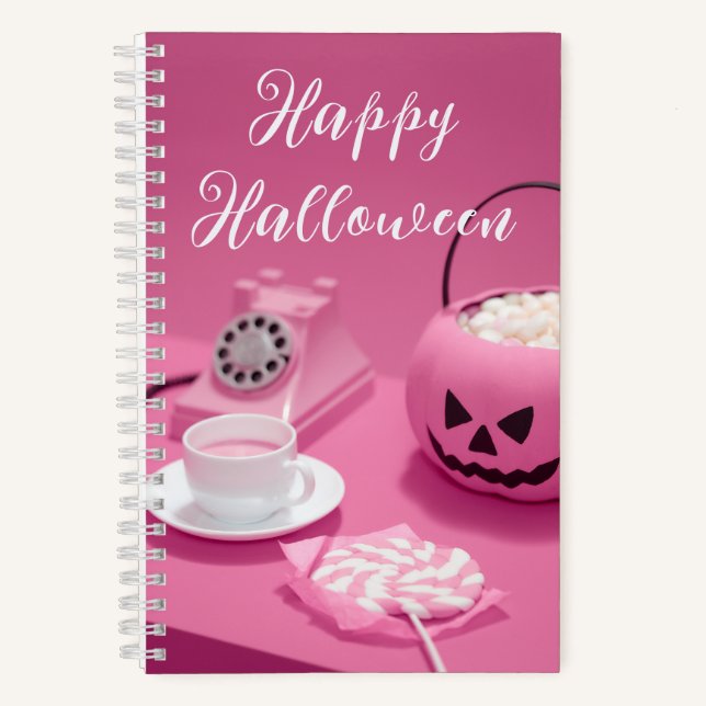 Pink Halloween Jack o'lantern Notebook (Front)