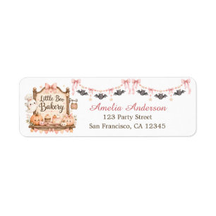 Pink Halloween Little Boo Bakery Return Address Label