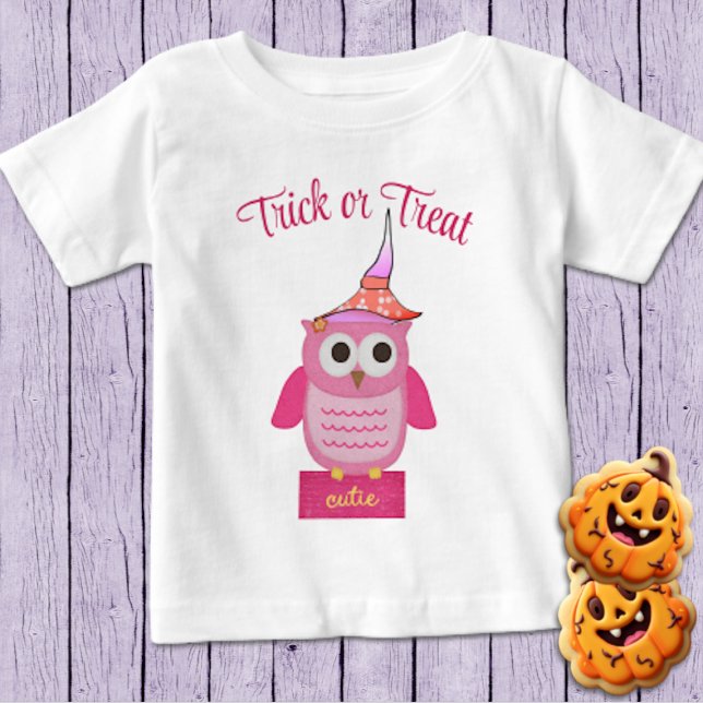 Pink Halloween Owl Baby T-Shirt (Creator Uploaded)