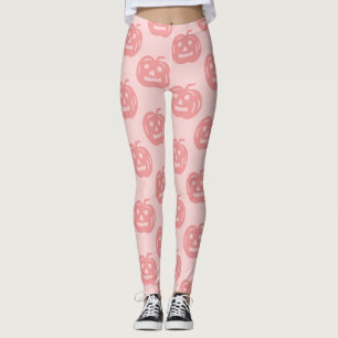 Pink Halloween Pumpkin Pattern Costume Girls Leggings