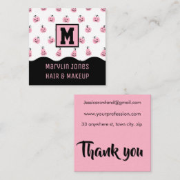 PINK HALLOWEEN PUMPKIN SQUARE BUSINESS CARD