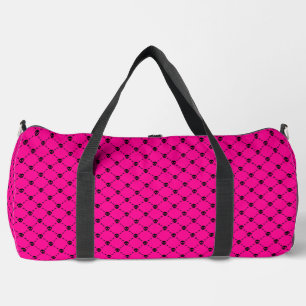 pink halloween skull crossbones print duffle bag