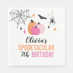 Pink Halloween Spooktacular Birthday Party Napkin