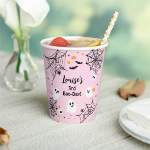 Pink Halloween Spooky Ghost Paper Cups