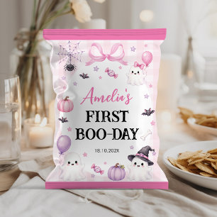 Pink Halloween Spooky One Party Chip Bag Wrapper