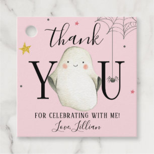 Pink Halloween Thank You Tag