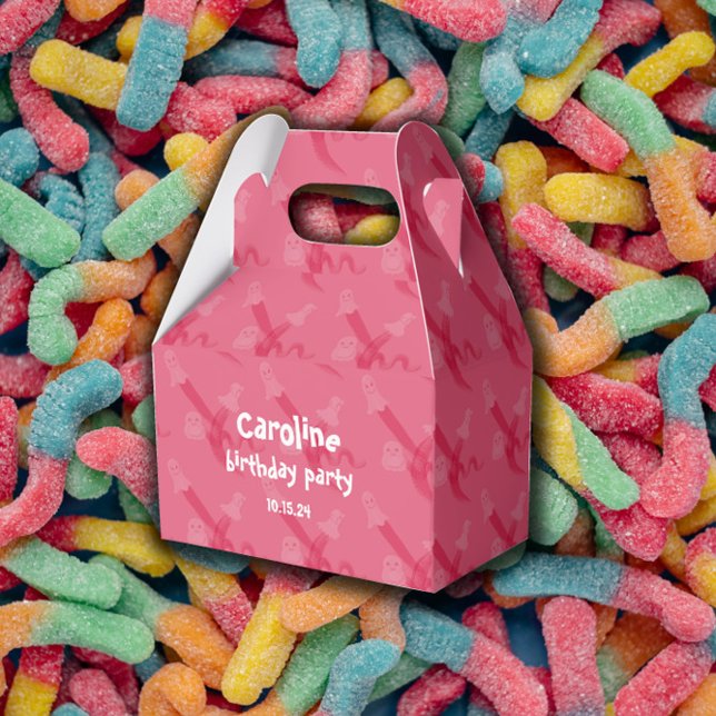 Pink Halloween-themed birthday party Favour Box (Pink Halloween-themed birthday party Favor Box
)