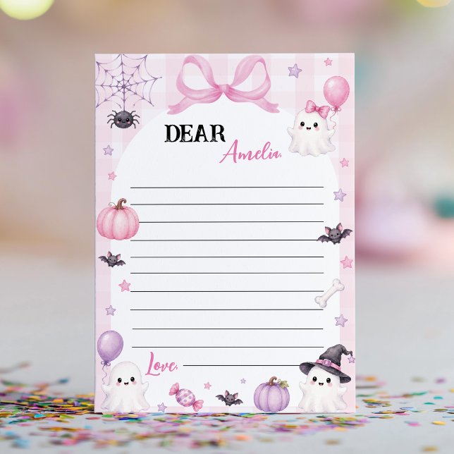 Pink Halloween Time Capsule Note Message Card (Creator Uploaded)