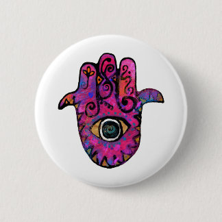 **PINK HAMSA** 6 CM ROUND BADGE