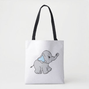 Pink Hand Drawn Elephant Pattern Elephant Cartoon Tote Bag
