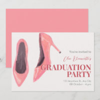 Pink hand drawn heels graduation party