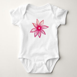 Pink hand drawn Spring Flower Baby Bodysuit