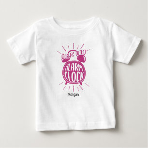 Pink Hand-drawn World's Cutest Alarm Clock Baby T-Shirt