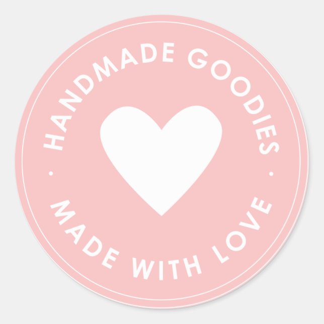 Pink Handmade Goodies Sticker (Front)