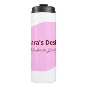 Pink handmade jewellery add name text girly busine thermal tumbler