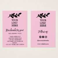 Pink Handmade Wash Instructions Social Media Logo
