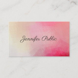 Pink Handwriting Text Modern Elegant Template Business Card