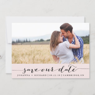 Pink Handwritten Script Save the Date Announcement