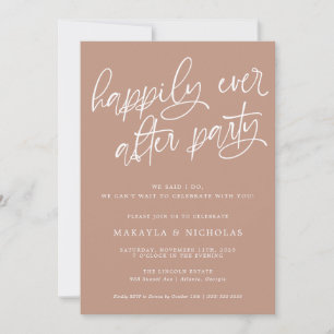 Pink Happily Ever After Party Wedding Reception Invitation