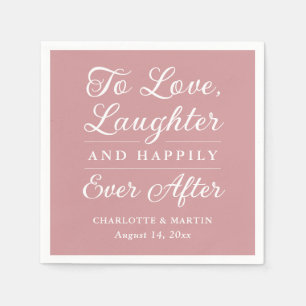 Pink Happily Ever After Wedding Napkin