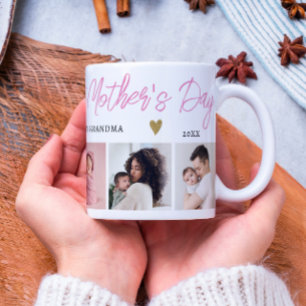 Pink Happy 1st Mothers Day As Grandma 5 Photo  Coffee Mug