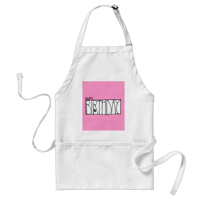 Pink Happy Birthday Apron (Front)