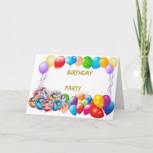 Pink Happy Birthday Balloons Card