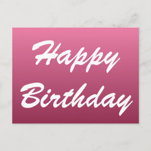 Pink Happy Birthday Postcard
