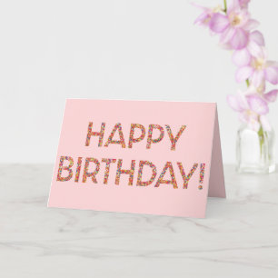 Pink Happy Birthday Rainbow Sprinkles Card