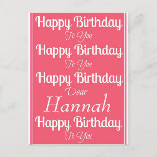 Pink Happy Birthday Song Postcard