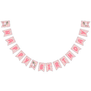 Pink Happy Birthday Unicorn Dabbing   Bunting