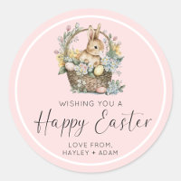 Pink Happy Easter Bunny