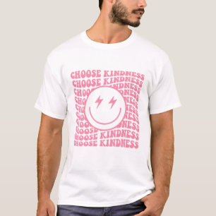 Pink Happy Face Choose Kindness Men Women Positivi T-Shirt