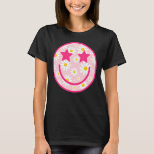Pink Happy Face Daisy Flower Smile Face Trendy 1 T-Shirt