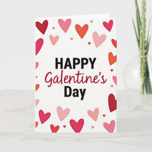 Pink Happy Galentines Day Card