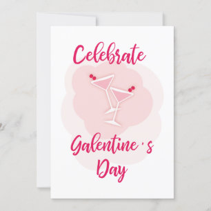 Pink Happy Galentines Day for Best Friend Card
